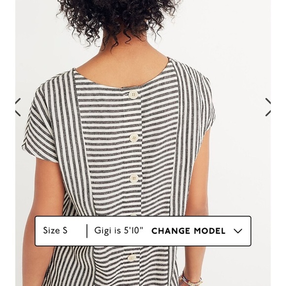 Madewell - Stripe-Play Button-Back Tee Dress - Picture 9 of 9